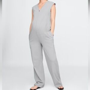GAP Maternity V-Neck Jumpsuit, Light Grey, sz M